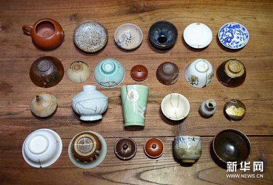 這是經(jīng)黃俊玲金繕修復后的瓷器。