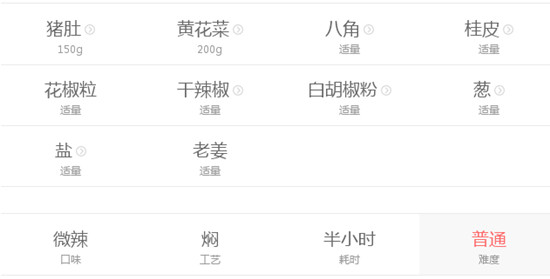 制作黃花菜燜豬肚的食材明細(xì) 制作黃花菜燜豬肚的食材明細(xì)