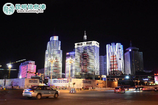 青年路邊4棟樓宇國慶試水燈光秀 青年路邊4棟樓宇國慶試水燈光秀