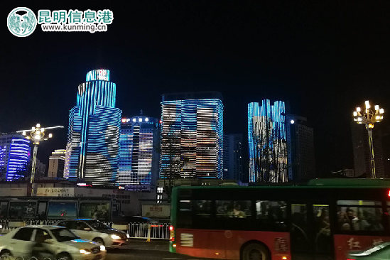 青年路邊4棟樓宇國慶試水燈光秀 青年路邊4棟樓宇國慶試水燈光秀