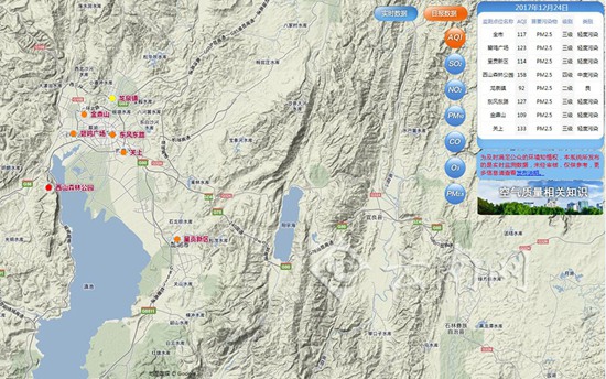 昆明空氣質(zhì)量遭遇“滑鐵盧”現(xiàn)中度污染 市環(huán)保局：氣象原因造成非霧霾