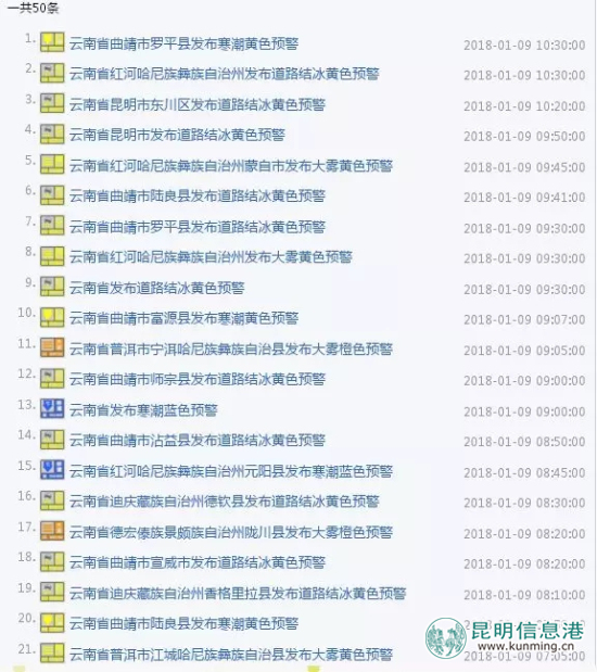 云南新一輪斷崖式降溫 已發(fā)布50個(gè)氣象災(zāi)害預(yù)警