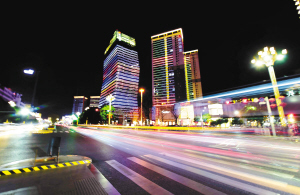 北京路沿線夜景。
