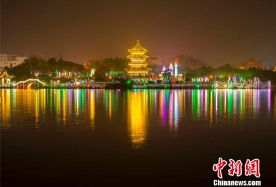 正月十三上燈 夜色下的泰州璀璨靚麗