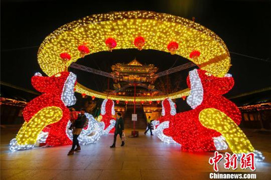 正月十三上燈 夜色下的泰州璀璨靚麗