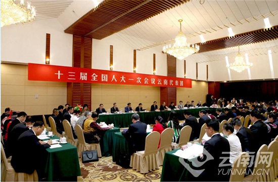 【聚焦全國(guó)兩會(huì)】云南代表團(tuán)全體會(huì)議討論全團(tuán)議案建議