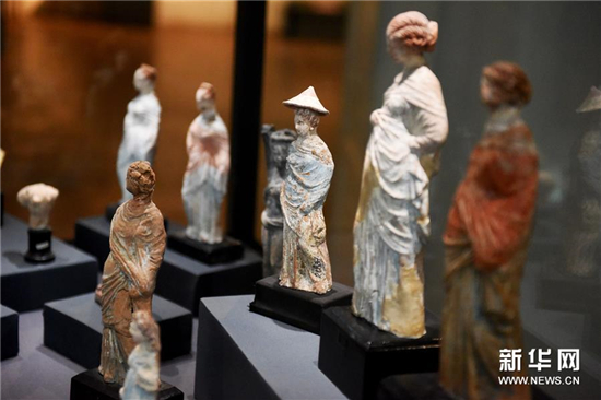 3月12日在埃及亞歷山大國(guó)家博物館拍攝的文物。