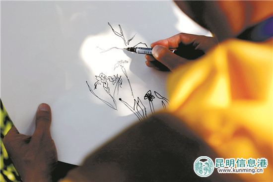 西華公園5萬株鳶尾花綻放 500多名小朋友來到公園繪美景