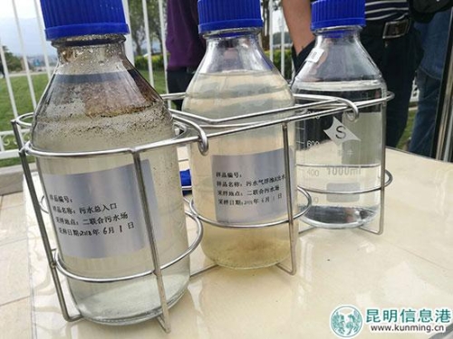 水處理先后情況對(duì)比。