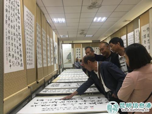 書(shū)畫(huà)愛(ài)好者觀摩作品