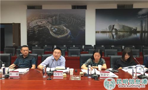 云南城投集團公司黨委副書記、工會主席馮學蘭（左一）介紹集團發(fā)展情況。記者 張薇 攝