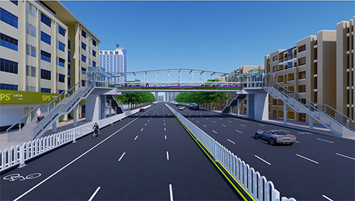 五華區(qū)西昌路云大醫(yī)院人行天橋景觀效果圖