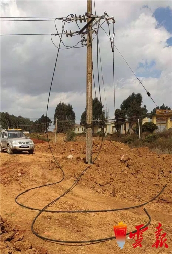 運土車掛斷高壓線 昆明呈貢供電局緊急搶修恢復(fù)供電