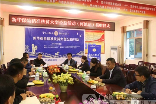 新華保險向八圩瑤族鄉(xiāng)貧困村民捐贈保額意外險