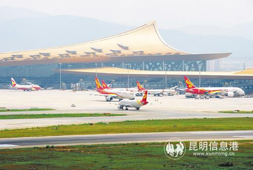 長水機場是目前中國飛往南亞東南亞航線最多的機場。記者楊艷輝攝