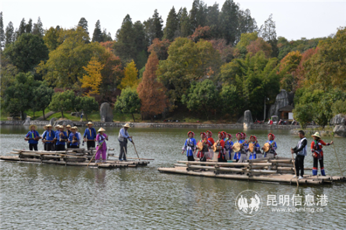 石林景區(qū)非遺文化展示展演。記者俞逍 攝