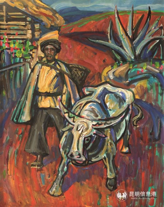 姚鐘華 《趕牛的彝族老漢》