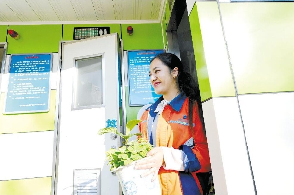 每天打掃完公廁后，畢天會就開始打理花草。