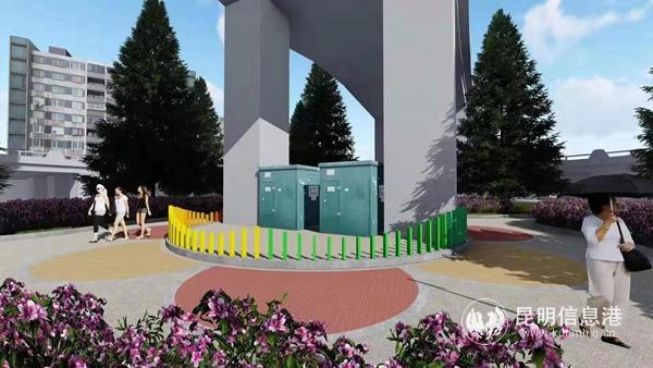 西站立交橋底層規(guī)劃后的效果圖 西站立交橋底層規(guī)劃后的效果圖