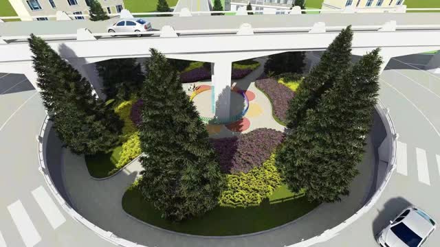 西站立交橋底層違建市場(chǎng)已拆除 年內(nèi)完成該區(qū)域綠化及亮化工程 效果圖