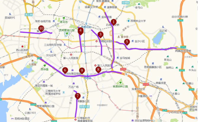 昆明晚高峰擁堵top10