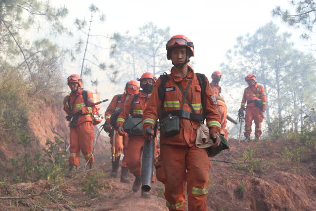 大理巍山山火頻發(fā)，森林消防一天一夜輾轉(zhuǎn)兩個火場撲救 (4)