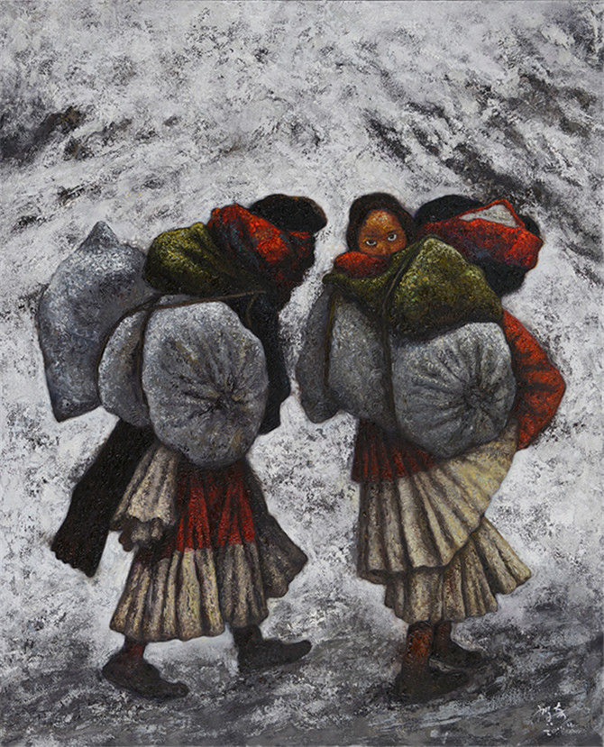 《雪泥》布面油畫(huà)160x130