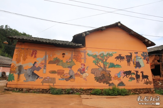 核桃園村壁畫(huà)。網(wǎng)友“湖畔陽(yáng)光”攝