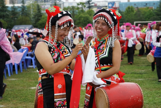 秧佬鼓舞隊(duì)員。網(wǎng)友“楊柳”攝 (1)