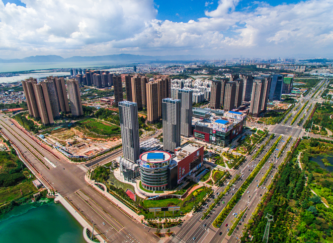 圖片5 呈貢新區(qū)鳥瞰圖。