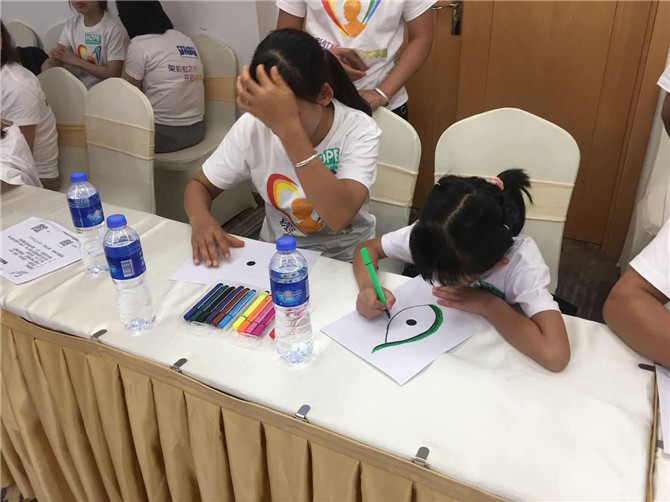 患兒和家長共同參加心理測試?yán)L畫2