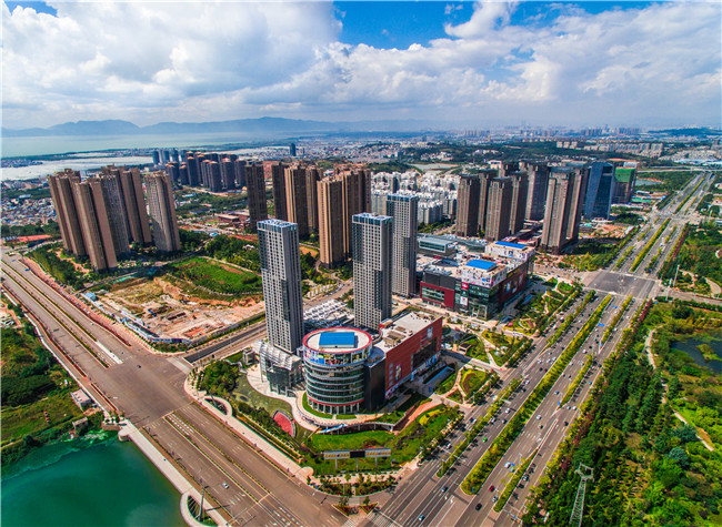 圖片1 呈貢新區(qū)鳥瞰圖。