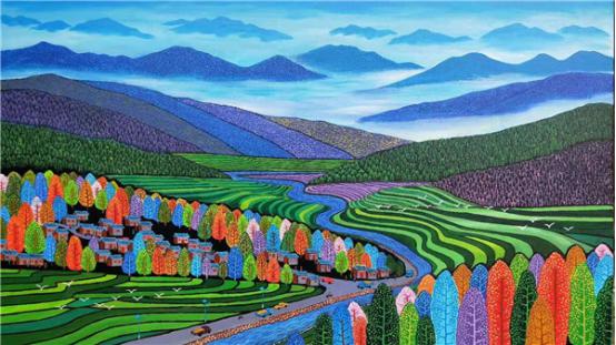 邊民麻永春畫下了極邊烏龍茶產(chǎn)業(yè)帶給家鄉(xiāng)的變化。供圖