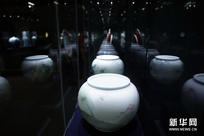這是展出的瓷器作品（8月20日攝）。