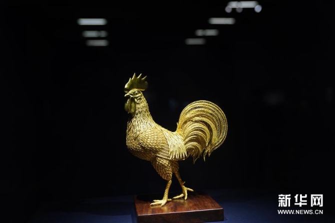 這是展出的作品《大吉大利》（8月20日攝）。