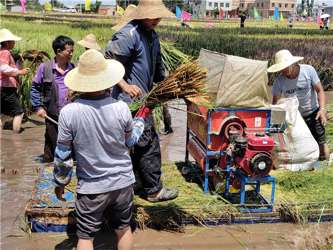 村民們?cè)谑展却蚬?。記者薛江濤攝