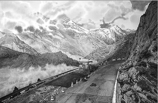 水彩 王洪云 《筑夢·雪線》