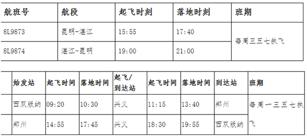 祥鵬航空11月10日新開航線信息表
