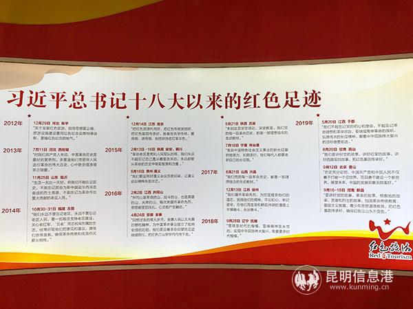 2 習(xí)近平總書記十八大以來的紅色足跡。記者蘇雯芊 攝