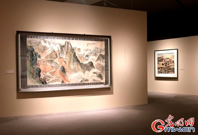 組圖丨石魯藝術展亮相國博 “鎮(zhèn)館之寶”《轉戰(zhàn)陜北》展出