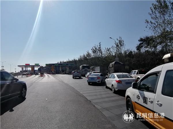 洛陽收費站人工車道未辦理ETC車輛排隊過站