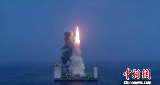 CZ-11 WEY號成功實現(xiàn)中國首次海上火箭發(fā)射。WEY供圖