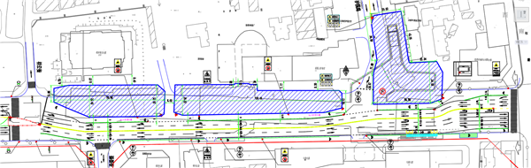 得勝橋站施工圍擋調(diào)整示意圖。軌道公司供圖