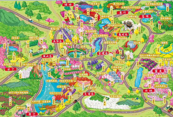 昆明賞花手繪地圖芬芳“出爐”,城市文旅品牌新嘗試