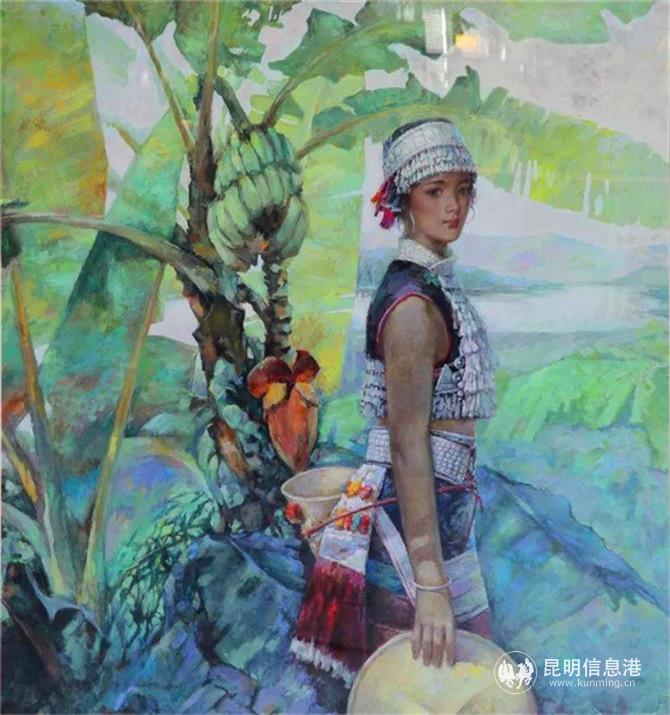 油畫《花腰傣》  作者李一波