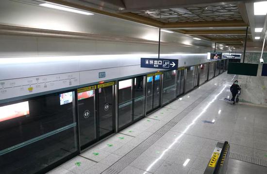 1月23日拍攝的地鐵梨園站。