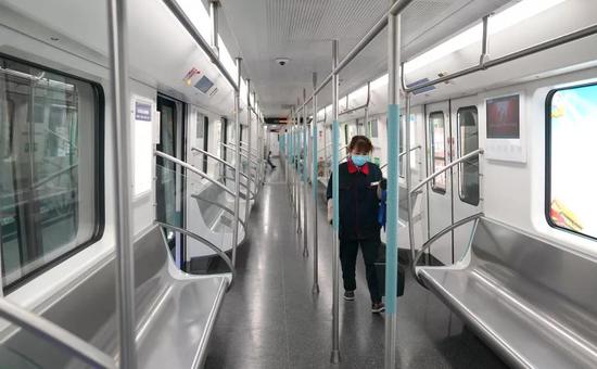  1月23日拍攝的地鐵車廂。