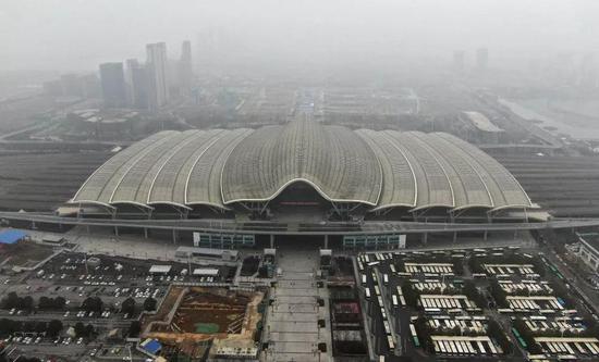  1月23日拍攝的武漢站。