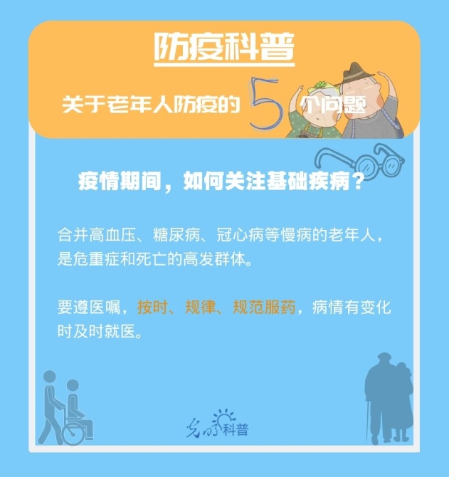 【防疫科普】高危人群注意！關(guān)于老年人防疫的5個問題