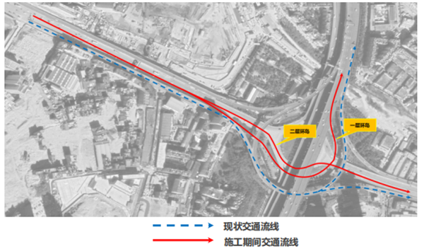 菊華立交上匝道封閉?繞行方案示意圖